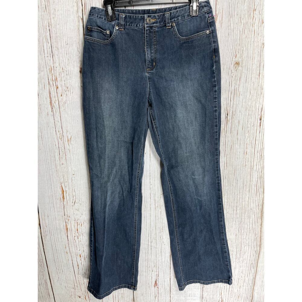 TALBOTS Bootcut Jeans Women Size 8 Dark Wash Blue Denim Mid Rise Cotton Blend